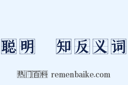 聪明叡知反义词是什么意思的图片